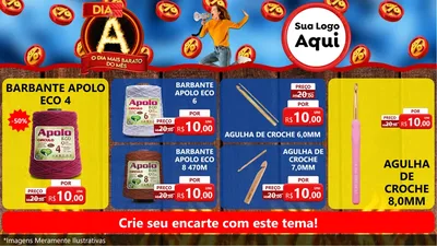 Modelo de TV para TV Horizontal com o tema Dia A - O Dia Mais Barato Do Mês para Armarinho e Aviamentos