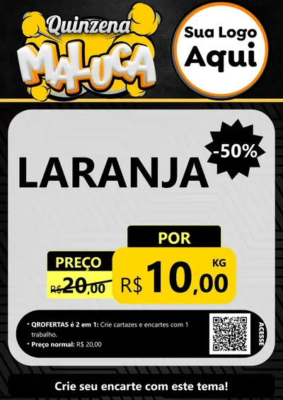 Modelo de Cartaz para Cartaz A4 Vertical com o tema Quinzena Maluca para Hortifrúti