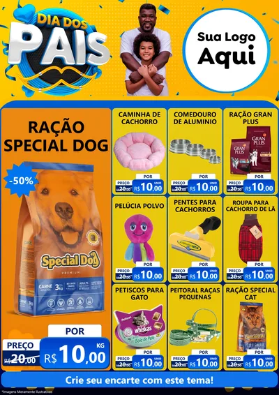 Modelo de Encarte para Encarte A4 Vertical com o tema Dia dos Pais para Pet Shop