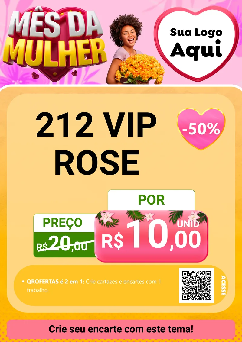Modelo de Cartaz para Cartaz A4 Vertical com o tema Mês da Mulher para Perfumes