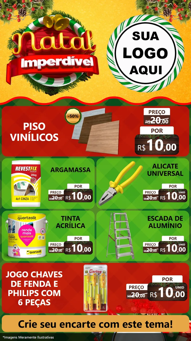 Modelo de TV para TV Vertical com o tema Natal Imperdível para Material para Construção
