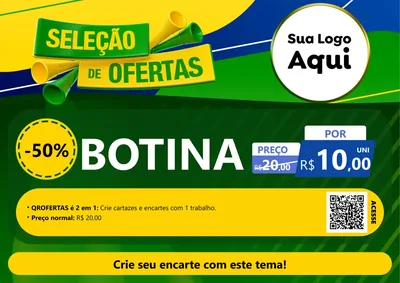 Modelo de Cartaz para Cartaz A4 Horizontal com o tema Seleção de Ofertas - Copa para Agropecuária