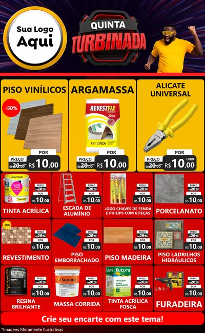 Modelo de Encarte para Encarte Grande com o tema Quinta Turbinada para Material para Construção