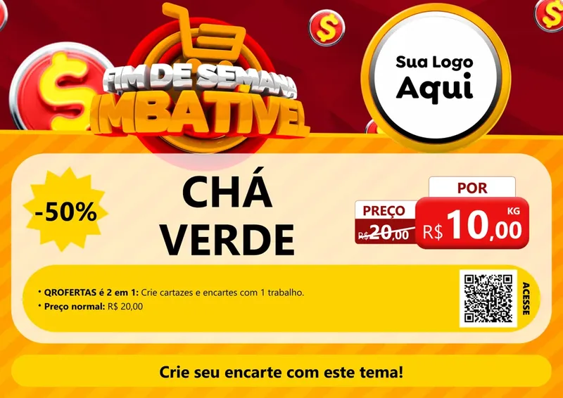 Modelo de Cartaz para Cartaz A4 Horizontal com o tema Fim de Semana Imbatível para Produtos Naturais