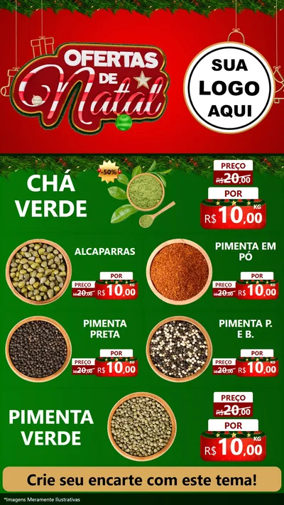 Modelo de TV para TV Vertical com o tema Ofertas de Natal para Produtos Naturais