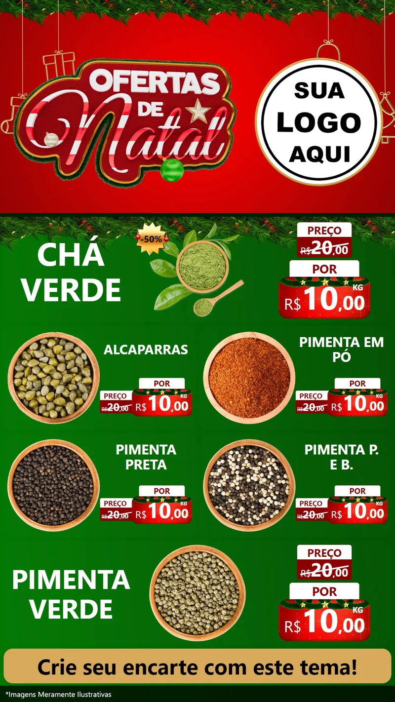 Modelo de TV para TV Vertical com o tema Ofertas de Natal para Produtos Naturais