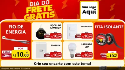 Modelo de TV para TV Horizontal com o tema Dia do Frete Grátis para Materiais Elétricos