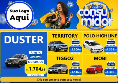 Modelo de Encarte para Encarte A4 Horizontal com o tema Mês do Consumidor para Concessionaria de Carros