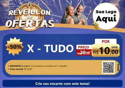 Modelo de Cartaz para Cartaz A4 Horizontal com o tema Réveillon de Ofertas para Hamburgueria