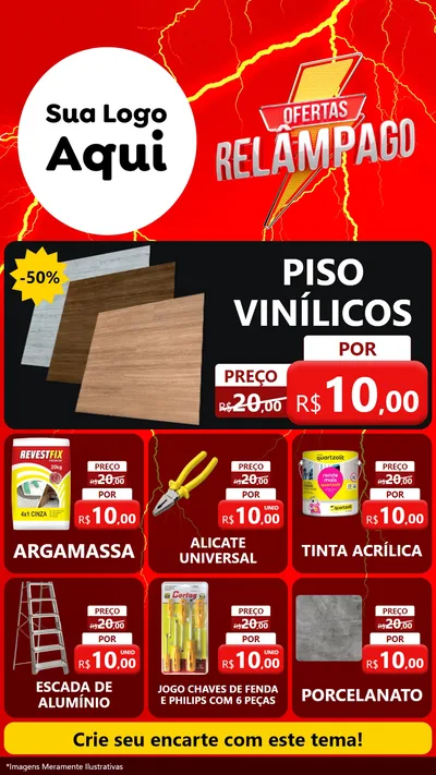 Modelo de Rede Social para Stories com o tema Ofertas Relâmpago para Material para Construção