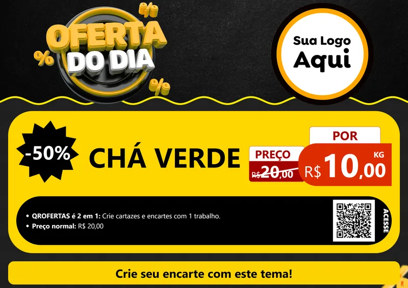 Modelo de Cartaz para Cartaz A4 Horizontal com o tema Oferta Do Dia para Produtos Naturais