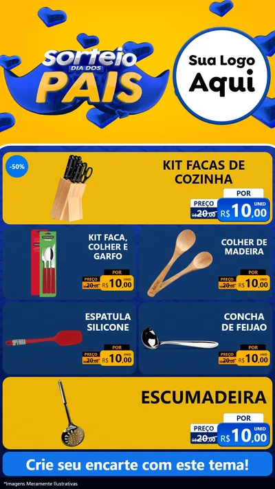 Modelo de TV para TV Vertical com o tema Sorteio Dia dos Pais para Utilidades Domésticas