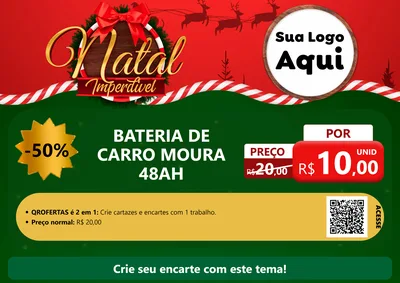 Modelo de Cartaz para Cartaz A4 Horizontal com o tema Natal Imperdível para Baterias Elétricas