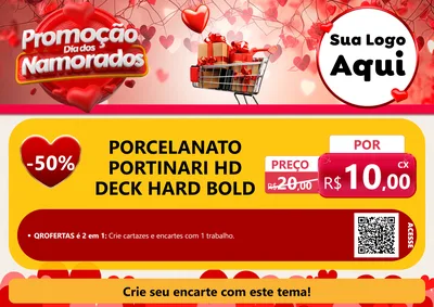 Modelo de Cartaz para Cartaz A4 Horizontal com o tema Promoção Dia dos Namorados para Pisos e revestimentos