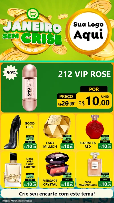 Modelo de Rede Social para Stories com o tema Janeiro Sem Crise para Perfumes