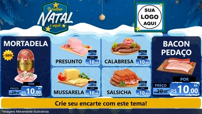 Modelo de TV para TV Horizontal com o tema O Melhor Natal É Aqui! para Frios e Laticínios