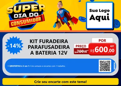 Modelo de Cartaz para Cartaz A4 Horizontal com o tema Super Dia do Consumidor para Maquinas e Ferramentas