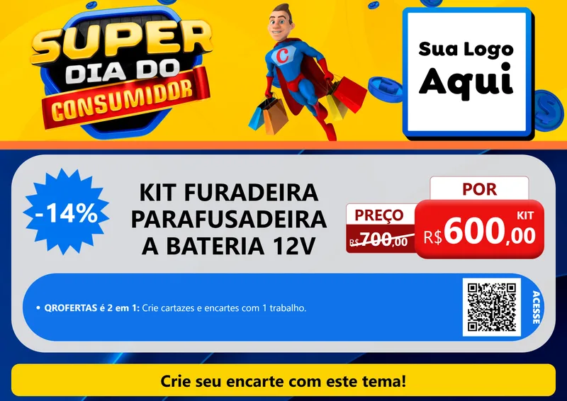 Modelo de Cartaz para Cartaz A4 Horizontal com o tema Super Dia do Consumidor para Maquinas e Ferramentas