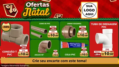 Modelo de TV para TV Horizontal com o tema Ofertas de Natal para Tubos e conexões