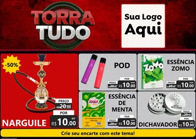 Modelo de Encarte para Encarte A4 Horizontal com o tema Torra Tudo para Tabacaria