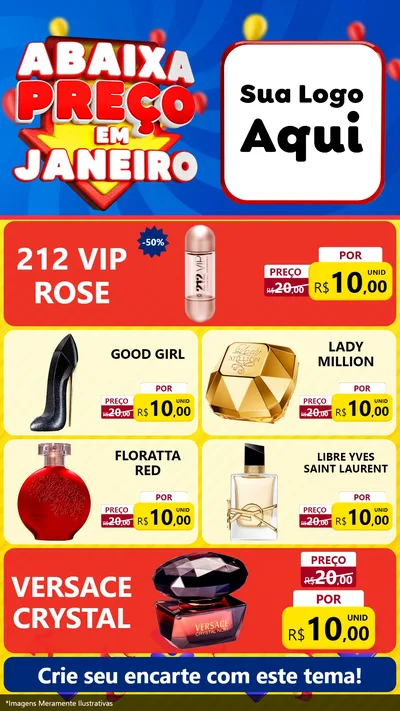 Modelo de TV para TV Vertical com o tema Abaixa Preço em Janeiro para Perfumes