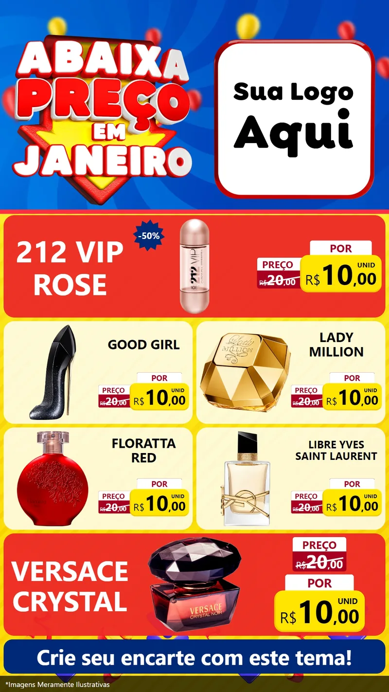 Modelo de TV para TV Vertical com o tema Abaixa Preço em Janeiro para Perfumes