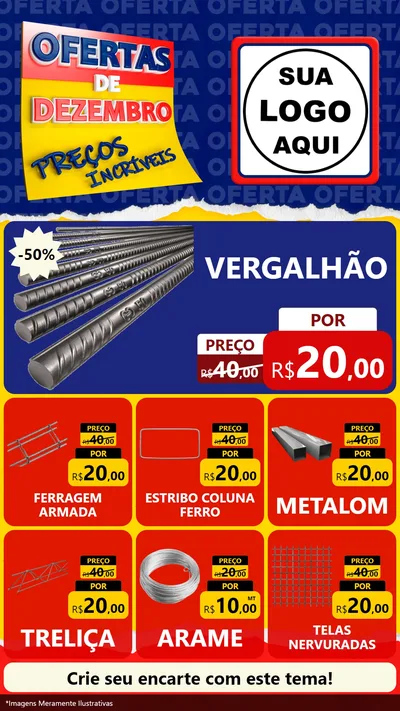 Modelo de Rede Social para Stories com o tema Ofertas de Dezembro - Preços Incríveis para Ferragens