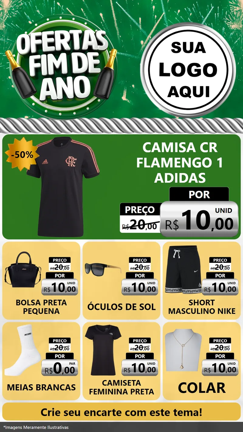 Modelo de Rede Social para Stories com o tema Ofertas Fim de Ano para Roupas e acessórios