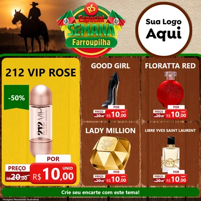 Modelo de Rede Social para Feed Facebook com o tema Especial Semana Farroupilha para Perfumes