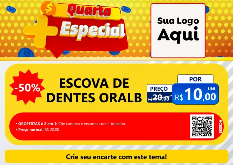 Modelo de Cartaz para Cartaz A4 Horizontal com o tema Quarta Mais Especial para Higiene Pessoal