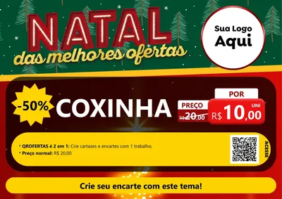 Modelo de Cartaz para Cartaz A4 Horizontal com o tema Natal das Melhores Ofertas para Salgadaria
