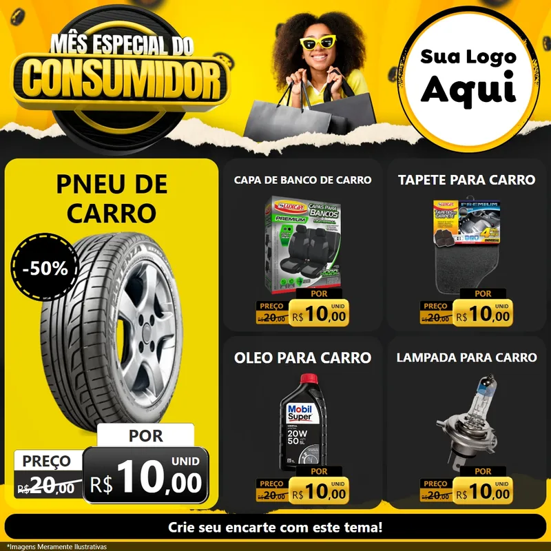 Modelo de Rede Social para Feed Facebook com o tema Mês Especial do Consumidor para Auto peças