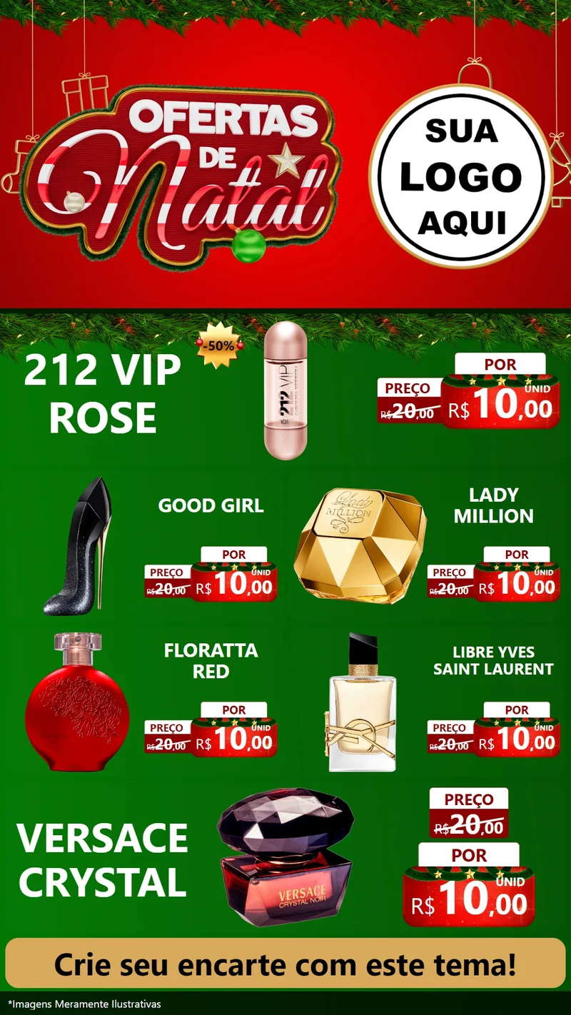 Modelo de TV para TV Vertical com o tema Ofertas de Natal para Perfumes