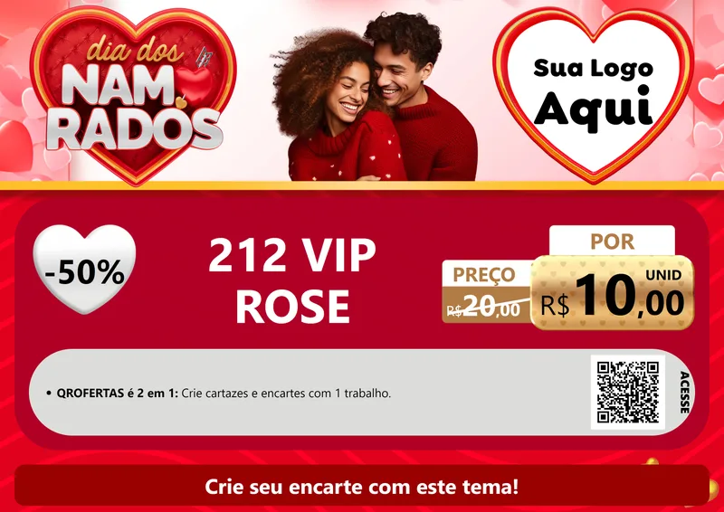 Modelo de Cartaz para Cartaz A4 Horizontal com o tema Dia dos Namorados para Perfumes