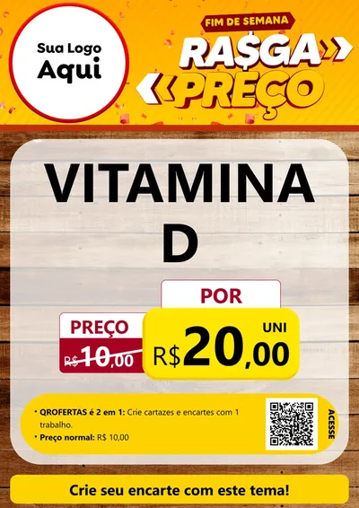 Modelo de Cartaz para Cartaz A4 Vertical com o tema Fim de Semana Rasga Preços para Farmácia