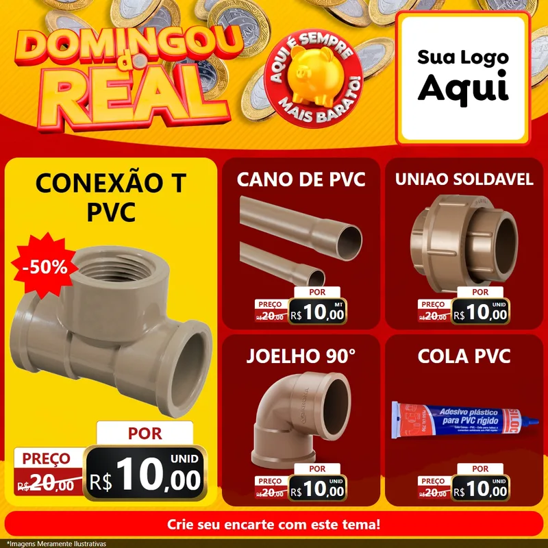 Modelo de Rede Social para Feed Facebook com o tema Domingou do Real para Tubos e conexões