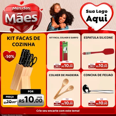 Modelo de Rede Social para Feed Facebook com o tema Mês das Mães para Utilidades Domésticas