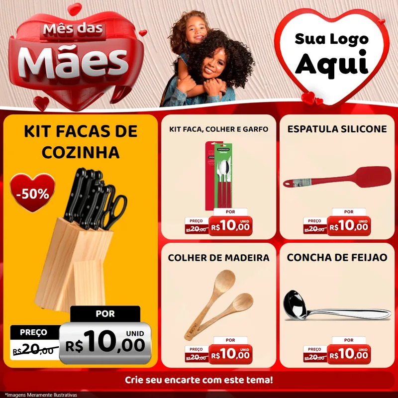 Modelo de Rede Social para Feed Facebook com o tema Mês das Mães para Utilidades Domésticas