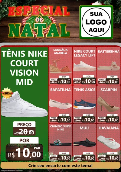Modelo de Encarte para Encarte A4 Vertical com o tema Especial de Natal para Calçados