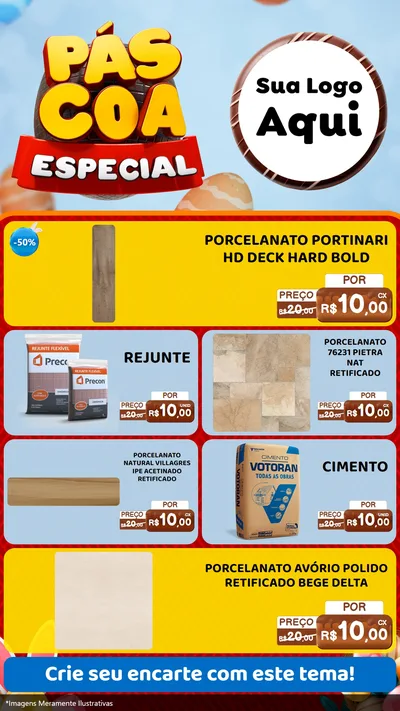 Modelo de TV para TV Vertical com o tema Páscoa Especial para Pisos e revestimentos