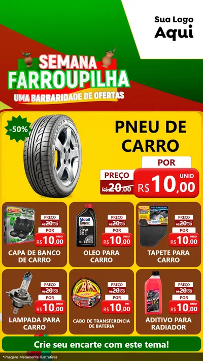 Modelo de Rede Social para Stories com o tema Semana Farroupilha - Uma Barbaridade de Ofertas para Auto peças