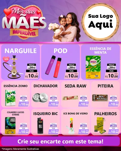 Modelo de Rede Social para Feed Instagram com o tema Mês das Mães Imperdível para Tabacaria