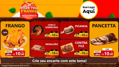 Modelo de TV para TV Horizontal com o tema Hoje tem Frango Sexta Especial para Assados