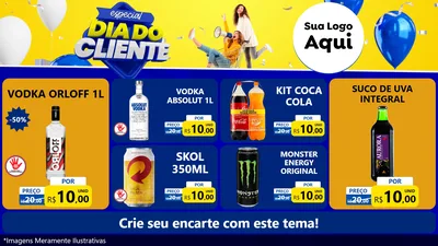 Modelo de TV para TV Horizontal com o tema Especial Dia do Cliente para Distribuidora de bebidas