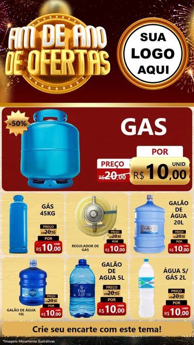 Modelo de Rede Social para Stories com o tema Fim de Ano de Ofertas para Água e gás