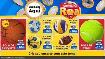 Modelo de TV para TV Horizontal com o tema Quinta do Real para Artigos Esportivos