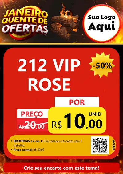 Modelo de Cartaz para Cartaz A4 Vertical com o tema Janeiro Quente de Ofertas para Perfumes