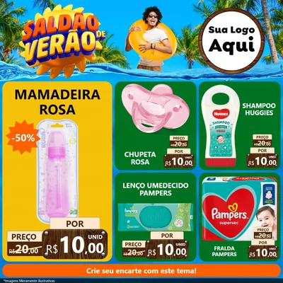 Modelo de Rede Social para Feed Facebook com o tema Saldão de Verão para Bebês