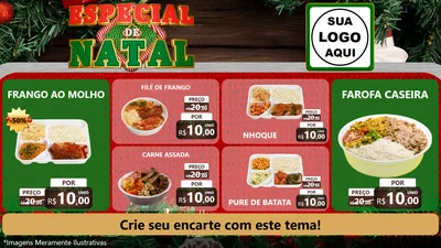 Modelo de TV para TV Horizontal com o tema Especial de Natal para Restaurante