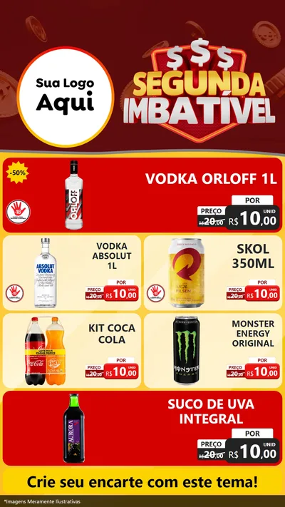 Modelo de TV para TV Vertical com o tema Segunda Imbatível para Distribuidora de bebidas